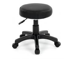 iKayaa Barhocker Rollhocker Arbeitshocker Hocker mit Rädern Drehbar und Höhenverstellbar Belastbar bis 120kg