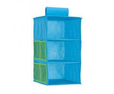 POP DIVA Hängeaufbewahrung 3 Fächer Kleiderschrank Ablage Fach Pink Blau NEU, Farbe:Blau