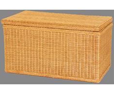 Truhe / Wäschetruhe XXL aus Rattan in der Farbe Honig - Versandkostenfrei in DE