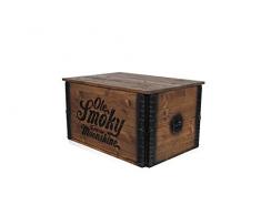 Holzkiste Truhe Couchtisch Beistelltisch Vintage shabby chic Landhaus Massivholz nussbaum