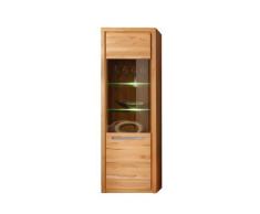 trendteam ZO13265 Wohnzimmer Vitrine Regal, BxHxT 68 x 203 x 37 cm, Korpus Kernbuche Nachbildung und Fronten in Kernbuche massiv