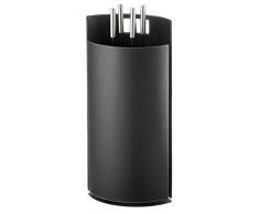 Kaminbesteck Kaminzubehör Ofenset aus Kunstleder in schwarz Höhe 63cm