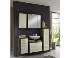 Held Möbel 051.3055 Next Unterschrank 1-türig, 1 Einlegeboden, 1 Schubkasten, 35x69x35 cm, hochglanz-creme / nussbaumfarben