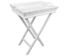 Tablett-Tisch mit Gestell 36x57x70cm Weiß Beistelltisch Klapptisch Serviertisch