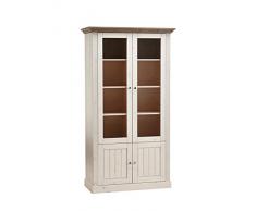 Steens 3171270269001F Vitrine Monaco, 190 x 104 x 47 cm, kiefer massiv, weià / grau