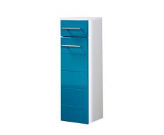Held Möbel 047.2086 Rimini Unterschrank 1-türig, 1 Schubkasten, 1 Einlegeboden, 25 x 79 x 20 cm, hochglanz türkis / weiß