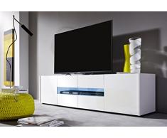 trendteam IM32201 TV Möbel Lowboard weiss Hochglanz lackiert, BxHxT 173 x 45 x 39 cm