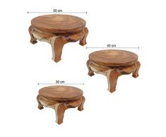 Opiumtisch Natur Rund (ca. 30cm Ø - 17cm hoch) Beistelltisch Pflanzentisch Nachttisch