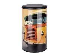 Wenko 21588100 Wäschetruhe Vintage Bus - Badhocker, Fassungsvermögen 54 L, Stahl, 35,5 x 60 x 35,5 cm, mehrfarbig