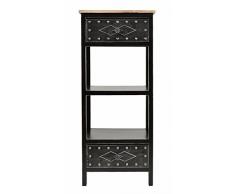 Kommode Schrank Antik Vintage Industrie Design Holz mit Metall Nachttisch Beistelltisch Ablage Telefontisch