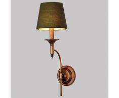 Vor Dem Bett Schlafzimmerspiegel Amerikanische Minimalist All-Kupfer-LED Wandleuchte Salon Single-Aisle-Kopf Retro-Wandleuchten 10in * 22in,Green