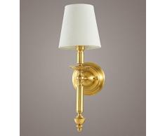 Vor Dem Bett Schlafzimmerspiegel Amerikanische Minimalist All-Kupfer-LED Wandleuchte Salon Single-Aisle-Kopf Retro-Wandleuchten 9in * 6in * 17in