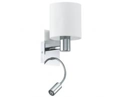 EGLO 90925 LED Wandleuchte Halva aus Stahl mit Wippschalter und Leselampe, chrom