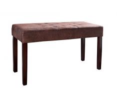 Sitzbank CAMBRIDGE mit Knöpfen Mikrofaser antik braun 90cm englischer Stil Bettbank
