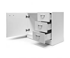 Badschrank 3 Schubladen Waschbeckenunterschrank WEISS