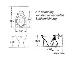 WC Stand-Tiefspüler Abgang innen senkrecht bahama-beige