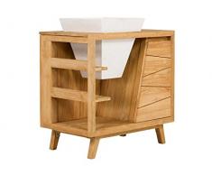 Massivum 10023475 Del Mare VII Waschtisch, Holz, natur, 50 x 80 x 80 cm