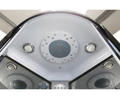 Duschkabine mit Hydromassage Fiordaliso 90 x 90 cm Eckdusche mit Innenbeleuchtung Duschkabine Full Optional Luxusmodell Radio Garantie Italien 2 Jahre