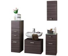 Held Möbel 208.3052 Phoenix Bad-Set 4-teilig / Hängeschrank, Unterschrank, Unterbeckenschrank, Midischrank / eiche-dunkel