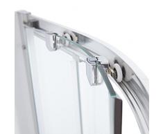 Hudson Reed Hutton Duschkabine - Versetzte Rund-Dusche mit Schiebetüren aus Sicherheitsglas inkl. Duschtasse und Ablauf 1200 x 900 mm Rechtsbündig