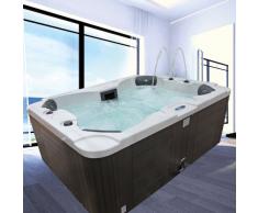 perfect-spa Whirlpool "Los Angeles" Indoor / Outdoor 4 Personen Whirlpools Aussenwhirlpool Jacuzzi Hot Tub Spa Außenwhirlpool Baboa Steuerung (Wanne SkyWhite, Außenverkleidung Schwarz)