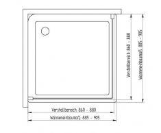 Duschkabine Eckdusche DUSAR Glass 5.0 Neo mit Pendeltür 90x90 cm 190 cm hoch Eckeinstieg quadratisch Glaswand Glasdusche