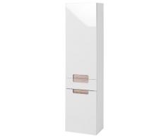Held Möbel 315.3022 Siena Seitenschrank 2-türig 1 Schubkasten, 3 Einlegeböden, 40 x 154 x 27 cm, Hochglanz-weiß Eiche-Sonoma