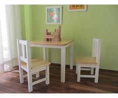 Kindersitzgruppe Kindermöbel Sitzgruppe Kindertisch NATUR weiss MASSIVHOLZ NEU