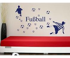 Graz Design 770078_100x57_063 Wandtattoo Set Kinderzimmer FuÃball Bälle mit FuÃballspieler Jungs 100x57cm Lindgrün