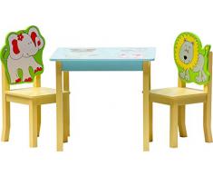 IB-Style - Kindersitzgruppe SAFARI | 3 Kombinationen | 4-er Set: 1x Tisch + 2x Stühle + 1x Truhenbank - Stuhl Truhenbank Kindermöbel Tisch Kindertisch Kinderstuhl