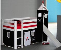 Kinderbett Hochbett Pirat Peter mit Rutsche 90x200