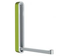 Klapphaken Designer Garderobe TOSKANA - grün - für Wartezimmer, Büro und Wohnbereiche - platzsparend, modern, stabil, Klapp-Haken aus wetterfestem Chrom und hochwertigem Kunststoff. Exklusive Mini Klapp-Garderobe.