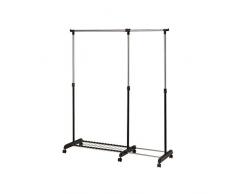 JUSThome Nova Plus Rollgarderobe Kleiderständer Rollkleiderständer Chrom 92-166x43x85 cm