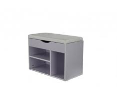 1PLUS offene Schuhbank Sitzbank Schuhregal Schuhschrank Schuhtruhe, weiße Sitzbank, in verschiedenen Größen (60 x 30 x 44 cm)