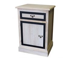 Kommode mit Schublade 65x43x33cm Schubladenschrank Nachtschrank Holz Natur Holzschrank Nachttisch Badezimmerschrank Flurschrank Dielenkommode kleiner Schrank