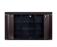 KONSIMO - ENDIVE, Kommode, Vitrine, BxHxT: 150x88x42cm, Profi Lieferservice!, modern, Kommode, Sideboard, Glasvitrine, LED Beleuchtung, Dielenkommode, Wenge Nachbildung