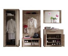trendteam CG91190 Garderoben Set Garderobe 5-tlg. Eiche San Remo hell Nachbildung, BxHxT 298x190x42 cm