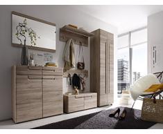 trendteam ML92390 Garderoben Set Garderobe 6-teilig Eiche San Remo hell Nachbildung, BxHxT 278x191x38 cm