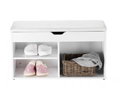 Orolay Schuhbank Schuhregal Schuhschrank Schuhtruhe mit Sitzkissen (Weiß)