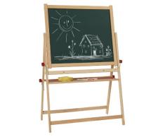 Eichhorn 100002567 - Magnettafel Standtafel, 12-teilig, 87x56x35 cm, Drehtafel beidseitig beschreibbar, mit 10 Kreiden und Schwamm, aus Buchenholz