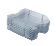 Herlitz 11247228 Ablagekorb A4-C4 space PET-Recylat ( 6 Stück im Pack ) grau transluzent