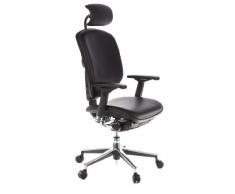 hjh OFFICE 652720 Bürostuhl Chefsessel ENJOY Leder schwarz, viele persönliche Einstellmöglichkeiten, Bürodrehstuhl, Drehstuhl ergonomisch, verstellbare Armlehnen, Schreibtischstuhl, Bürostühle