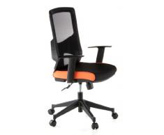 hjh OFFICE 653120 Bürostuhl Drehstuhl LAVITA Netzstoff schwarz/orange, feste Polsterung, langlebiger Netzrücken, höhenverstellbare Armlehnen, Schreibtischstuhl ergonomisch, Büro Sessel, mittelhohe Rückenlehne
