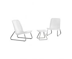 Keter 17197637 Lounge Set Rio, Rattanoptik, Kunststoff, weiÃ