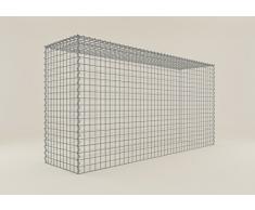 Steinkorb-Gabione eckig, Maschenweite 5 x 5 cm, Tiefe 50 cm, Anbaukorb Typ 3, Spiralverschluss, galvanisch verzinkt (200 x 100 x 50 cm)