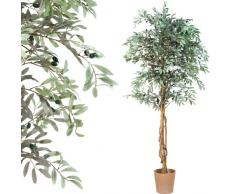 Oliven Baum, Echtholzstamm, Kunstbaum, Kunstpflanze , Dekobaum - 180cm