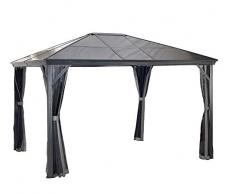 Aluminium Pavillon Überdachung Gazebo Verona 10x10 mit Doppelstegplatten // 298x298 cm (BxT) // Gartenlaube mit Doppelstegdach von Sojag