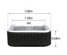 Whirlpool In-Outdoor Pool Bubble Spa Wellness Massage Heizung aufblasbar 158x158cm 4 Personen