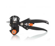 Signstek Einhand-Ratschenschere/ Veredelungsschere, Garten Obstbaum Professionelle Prune Scher Snip Pfropfen Schneidwerkzeug mit 2 Ersatzmesser