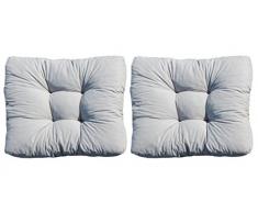 Ambientehome 2er Set Loungekissen, grau, ca 80 x 70 x 10 cm, Polsterkissen Polyrattan Lounge Ersatzkissen